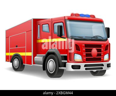 fire engine automobile car vehicle vector illustration isolated on white background Stock Vector