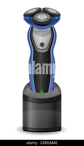 modern men's electric razor on a battery vector illustration isolated on white background Stock Vector