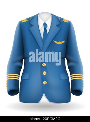 pilot uniform suit work clothes vector illustration isolated on white background Stock Vector
