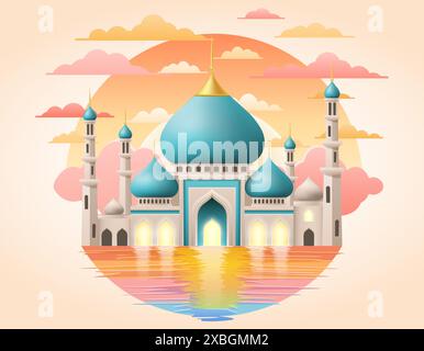islamic mosque muslims for prayers stock vector illustration Stock Vector