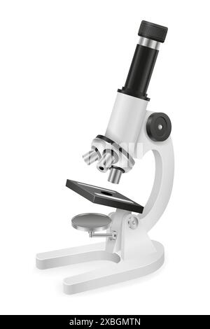 microscope for chemical and biological research vector illustration isolated on white background Stock Vector