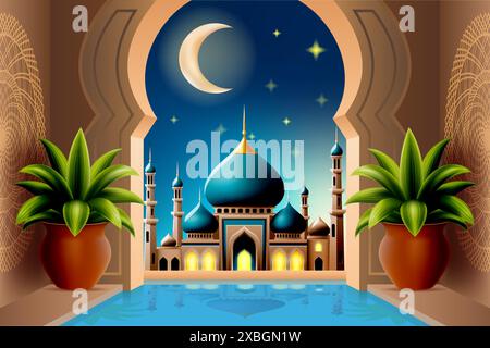islamic mosque muslims for prayers stock vector illustration Stock Vector