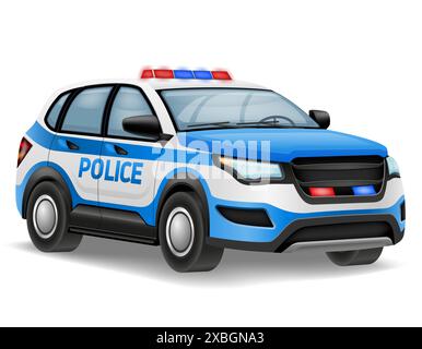 police automobile car vehicle vector illustration isolated on white background Stock Vector