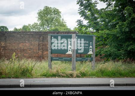 LONDON- JUNE 10, 2024: sign for Morden Hall Park & Garden Centre in Morden, Merton south west London Stock Photo