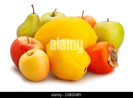 fruit mix path isolated on white Stock Photo