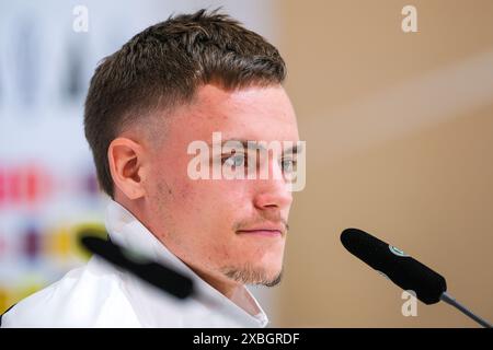 Florian Wirtz (Deutschland , #17)  GER, DFB, Pressekonferenz, Fussball Herren Nationalmannschaft Deutschland, UEFA Fussball Europameisterschaft 2024,Herzogenaurach 12.06.2024.  Foto: Eibner-Pressefoto/Florian Wiegand Stock Photo