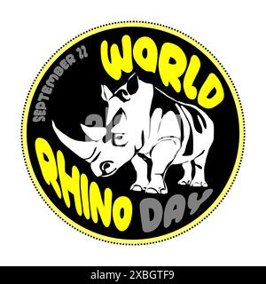 World Rhino Day September 22 illustration Stock Vector Image & Art - Alamy