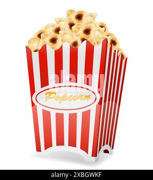 popcorn packaging sweet snack vector illustration isolated on white background Stock Vector