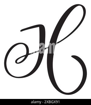 Script capital font logo calligraphy love letter B initial. Hand drawn ...