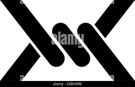 A simple yet powerful barbed wire icon, symbolizing the need for caution, security and protection in various contexts. Stock Vector