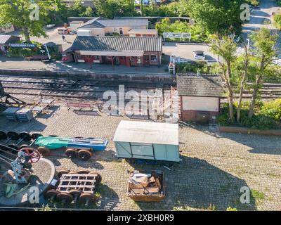 aerial view of tenterden town railway station on the kent and east sussex railway line kent Stock Photo