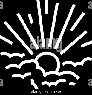 rising sun progress glyph icon vector. rising sun progress sign ...