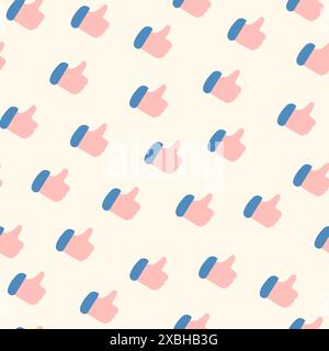 Hold ok hand comic emoji seamless pattern. Chat emoticon icon background 2d cartoon. Stylish hands pattern for design. Vector endless texture for digi Stock Vector