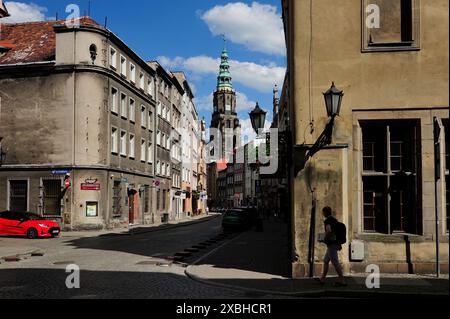 Swidnica, Dolny Slask, Polska, old town Swidnica, Cathedral, Dluga street, silesia, Poland, tower, Swidnica, swidnica, dolnoslaskie, Cathedral, Dluga Stock Photo