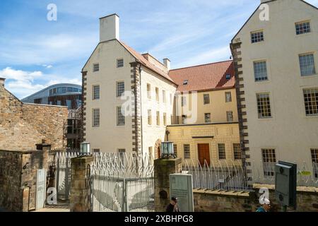 Queensberry House is a building of 17th-century origin which is now a Category A listed building. On the south side of the Canongate, Edinburgh Stock Photo