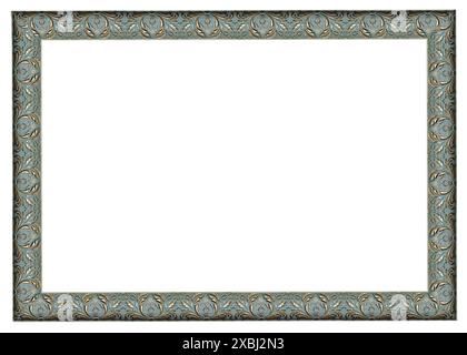golden frame with light green isolated on white Stock Photo