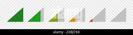 Set of communication signal strength icons. Cellular reception symbols on mobile phones and portable laptop devices. Vector illustration. Stock Vector