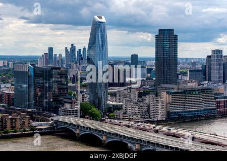 A View Looking Towards The Southbank, River Thames and One Blackfriars Building From St Paul's Cathedral, London, UK. Stock Photo