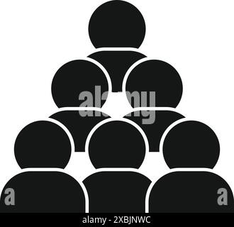 Group of nine people forming a network with the leader at the top Stock Vector