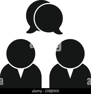 Two businessmen are having a conversation, represented by speech bubbles above their heads Stock Vector