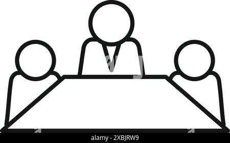 Three business people are sitting around a table, having a business meeting Stock Vector