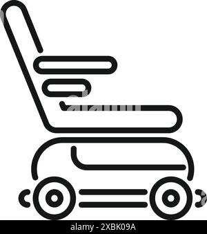 Line art icon of a motorized wheelchair, highlighting its mobility and ...
