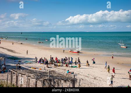 Mozambique, Inhambane, Vilankulo, Very low tide Stock Photo