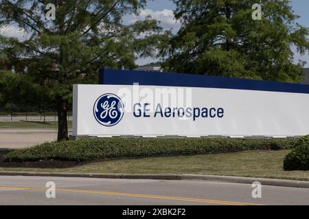 Evendale - June 9, 2024: GE Aerospace world headquarters and jet engine ...