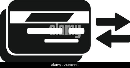 Simple icon of a credit card transferring money, perfect for representing online payments and transactions Stock Vector
