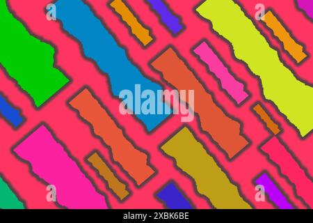 A colorful, abstract background with many stripes and rectangles of different colors. The colors are bright and bold, creating a feeling of energy and Stock Photo