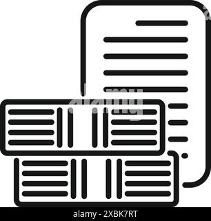 Data server icon showing information being stored in database Stock Vector