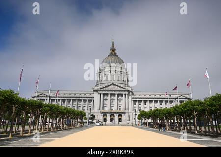 San Francisco, CA, USA - July 26, 2023: San Francisco City Hall is the seat of government for the City and County of San Francisco, California. Stock Photo