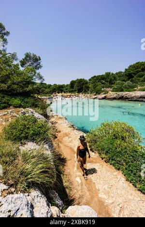 Cala Sa Nau beach, Santaniy, Mallorca, balearic islands, Spain Stock Photo