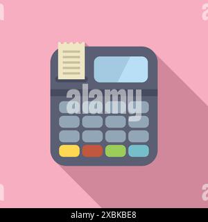 Illustration of a payment terminal printing a receipt, ideal for topics such as point of sale, electronic payments and retail Stock Vector