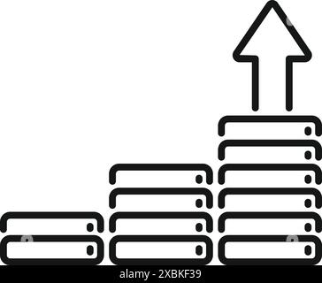 Data server room storage capacity increasing concept icon Stock Vector