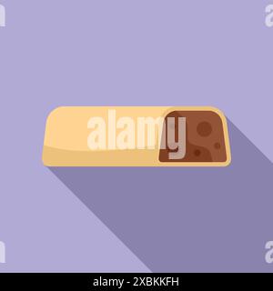 Delicious swiss roll cake showing a creamy chocolate filling Stock Vector