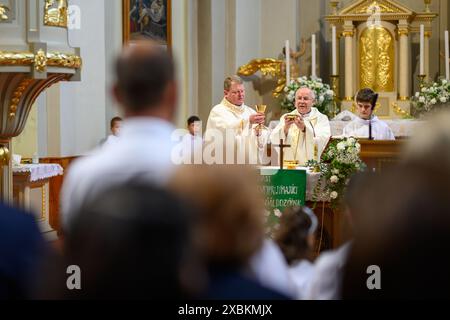 The Doxology moment of the Holy Mass. Stock Photo