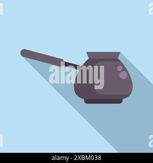 Traditional turkish coffee pot is brewing coffee on the stove top Stock Vector