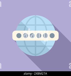 Secure password protecting the entire world, symbolizing global cybersecurity Stock Vector