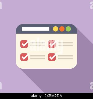 Online survey form showing all questions have been answered and checked Stock Vector