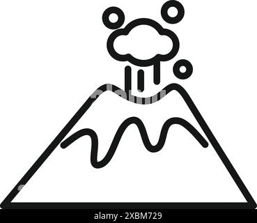 explosive eruption lava line icon vector illustration Stock Vector ...