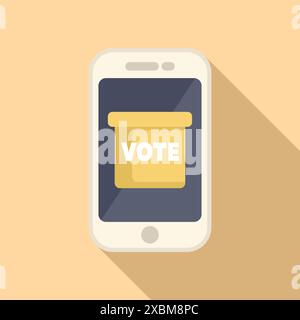 Smartphone is displaying vote box on screen representing online voting and digital democracy Stock Vector