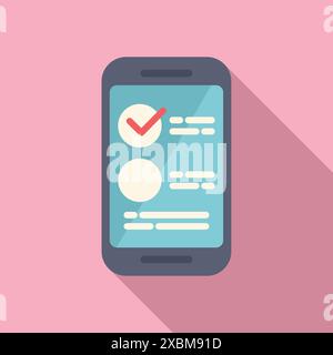 Smartphone is displaying a checklist app, highlighting the concept of task completion and digital organization Stock Vector