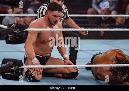 Trick Williams versus Ethan Page for the NXT Championship at NXT Battlegrounds at the UFC Apex in Las Vegas Stock Photo