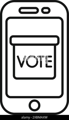 Smartphone showing vote on screen, concept for online voting system, election internet service Stock Vector