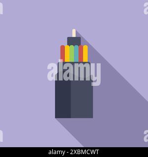 Fiber optic cable is transmitting data in this colorful illustration Stock Vector