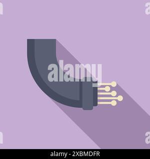 Fiber optic cable is transferring data through optical fibers Stock Vector