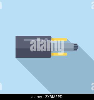 Optical fiber cable connecting showing fast internet connection speed Stock Vector