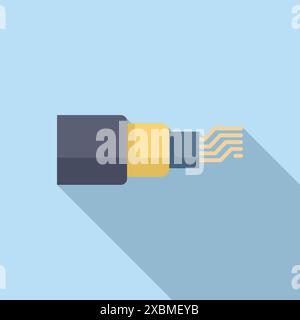 Fiber optic cable transmitting a digital data stream, representing high speed internet and technology Stock Vector
