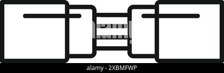 Simple line icon of a terminal block connector connecting two electric wires Stock Vector